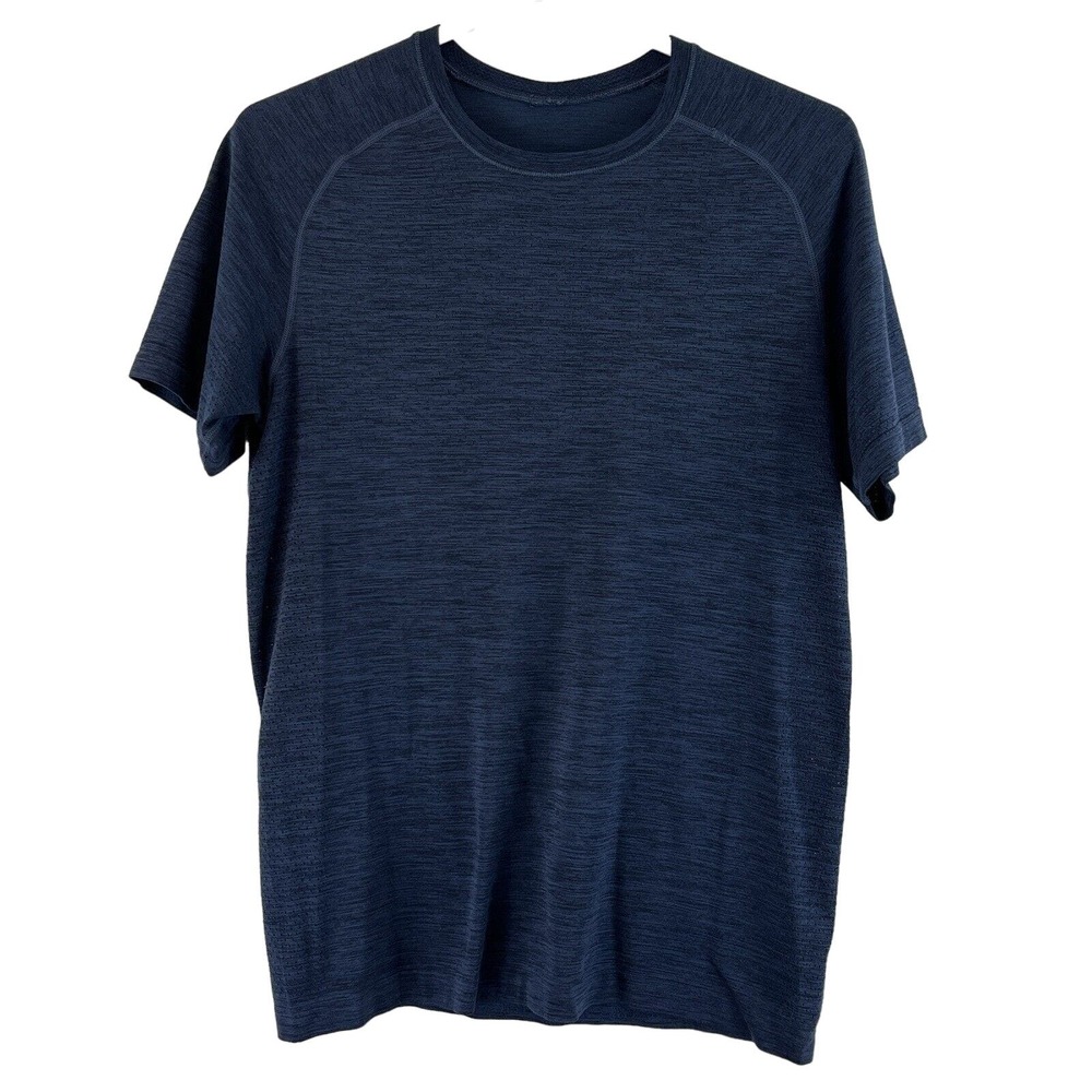Mens S Lululemon Metal Vent Tech Shirt Blue Time To Get Dirty Short Sleeve